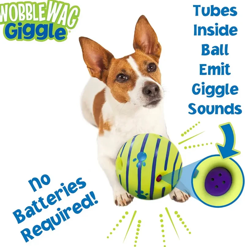 Wobble Wag Giggle Ball Dog Doggy Engoy Play Ball Rolling Shaken Rolling Shaken With Funny Sound