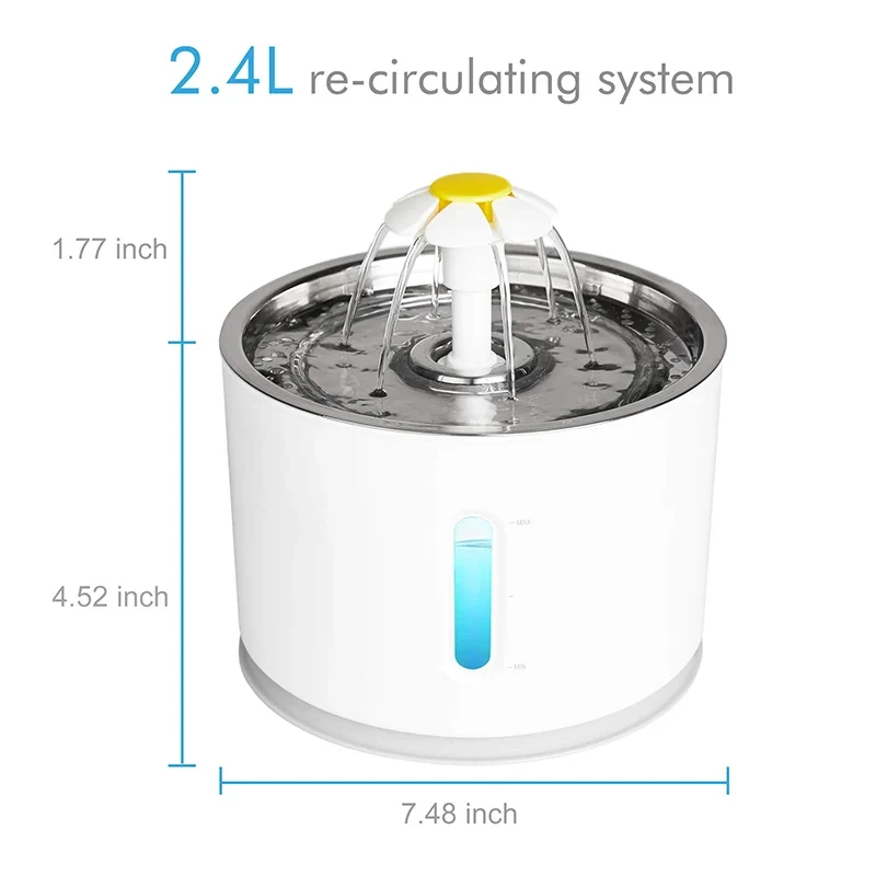 LED Pet Water Dispenser Cat Water Fountain Automatic Active Carbon Filter Electric Dog Cat Drink Bowls Fresh Water Cat Supplies