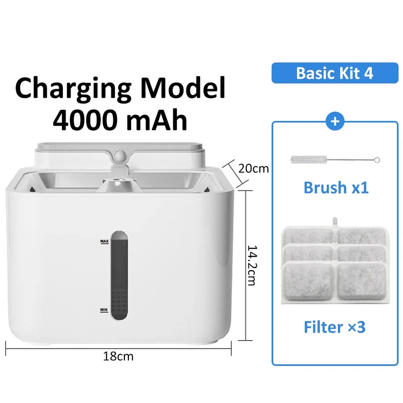 Cat Water Fountain Filter Wireless Sensor Drinker Pet Feeder for Pet Cat Dog Feeder Pet Water Dispenser Auto Drinking Fountain