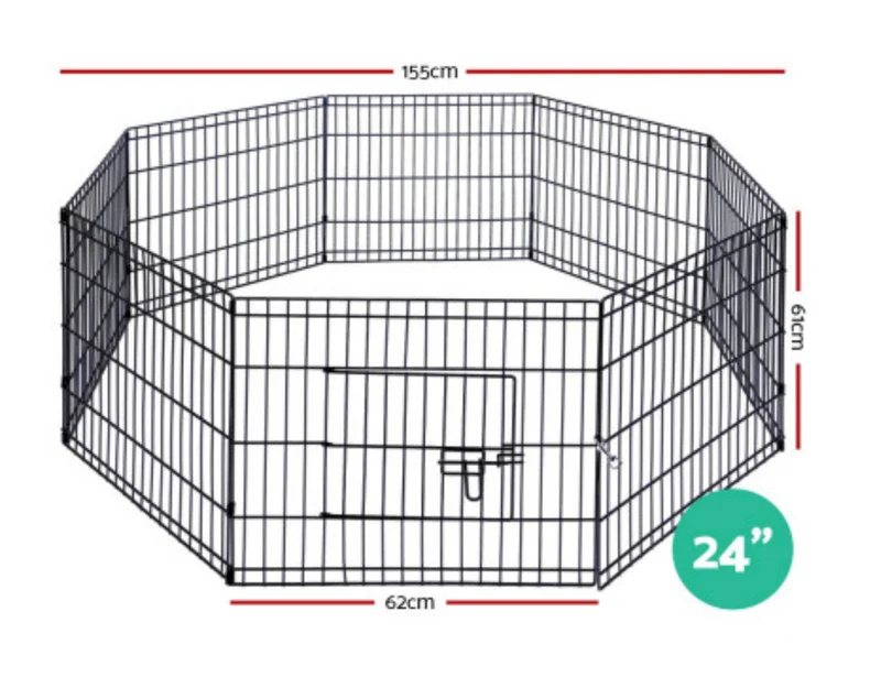 Pet Pet Dog Playpen 24" 8 Panel Puppy Exercise Cage Enclosure Fence