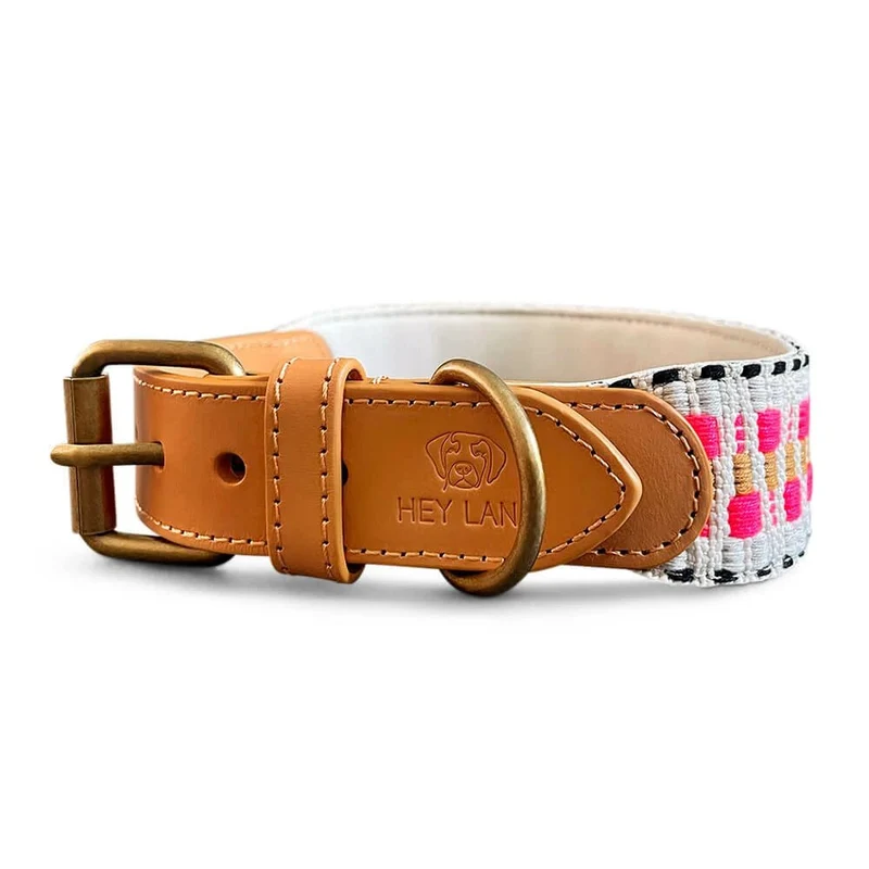 Hundehalsband – Pink/Beige – Kollektion Très Chic Hey Lana