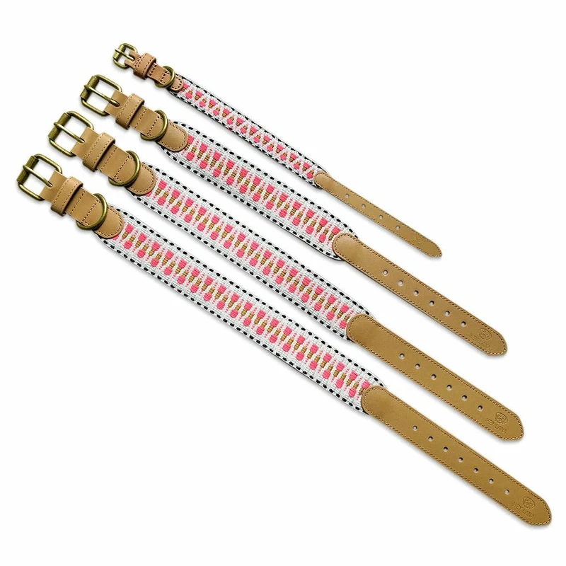 Hundehalsband – Pink/Beige – Kollektion Très Chic Hey Lana