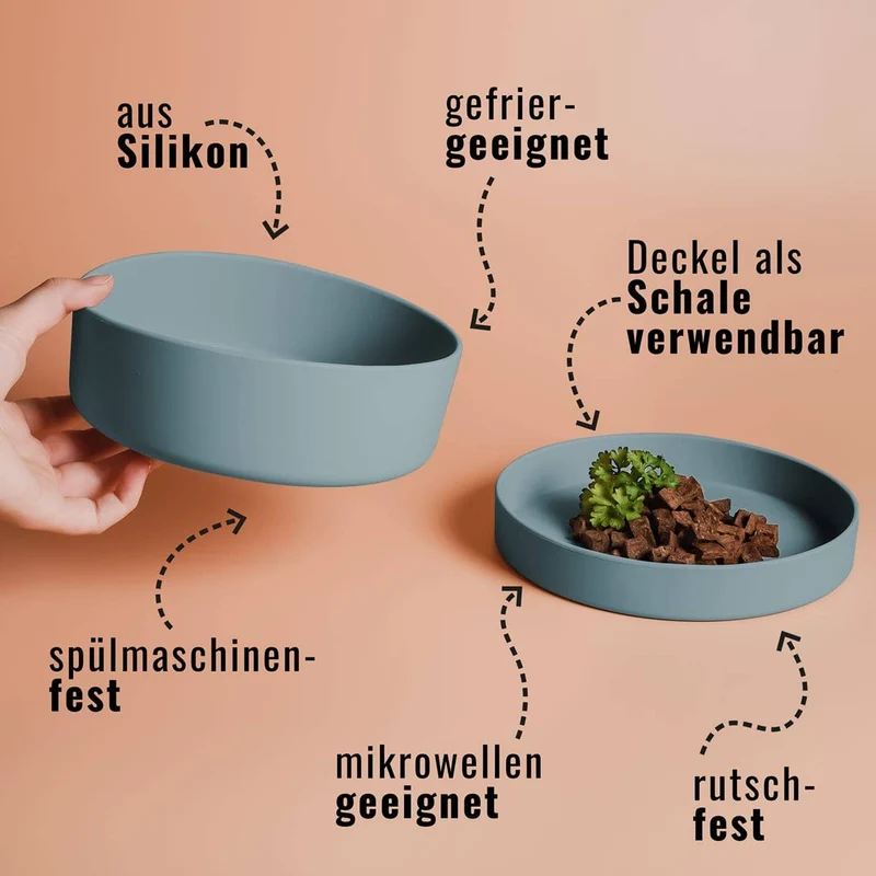 Silikonnapf mit Deckel für Hunde – hygienisch & barftauglich