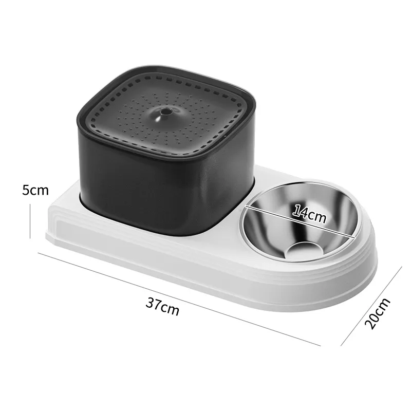 2in1 Cat Water Fountain Automatic Cats Drinker and Feeding Bowl 3L Recirculate Filtring Pet Cats Drinking Water Dispeneser