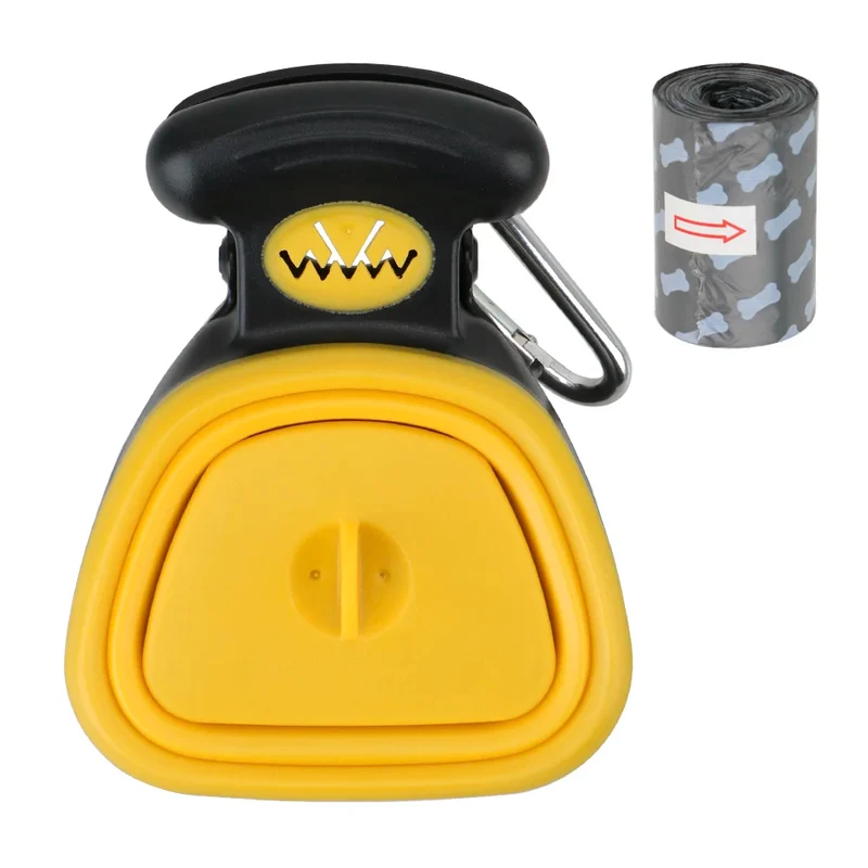 ABS Poop Scoop Dog Pet Travel Foldable Pooper Scooper Poop Trash Bag Storage Box With 1 Roll Decomposable bags Portable