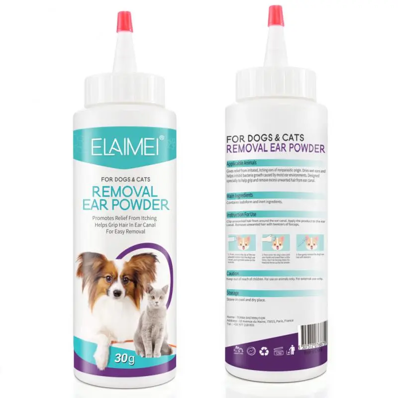 Pet Ear Cleaner Dogs Cats Ear InfectionTreatment Painless Dog Ears Powder For Hair Removal Treats Infected Ears Inflammation