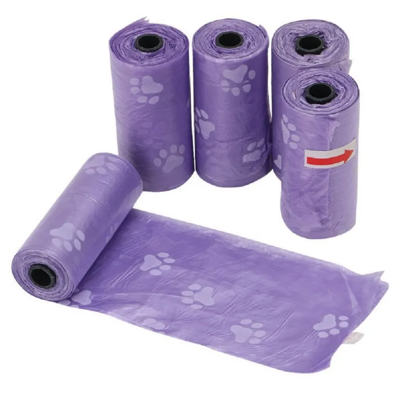 5 Roll Biodegradable Pet Dog Poop Bag Zero Waste Dog Pooper Bags Dispenser Pets Disposable Products For Dogs Litter Poop Bag