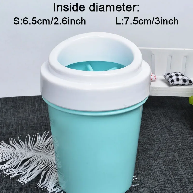 Outdoor portable pet dog paw cleaner cup soft silicone foot washer clean dog paws one click manual quick feet wash cleaner
