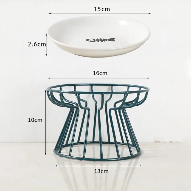 Cat Lift Bowl With Metal Stand Pet Ceramic Food Snacks Feeding Elevated Feeder Kitten Puppy Dish Dog Supplies Accessories