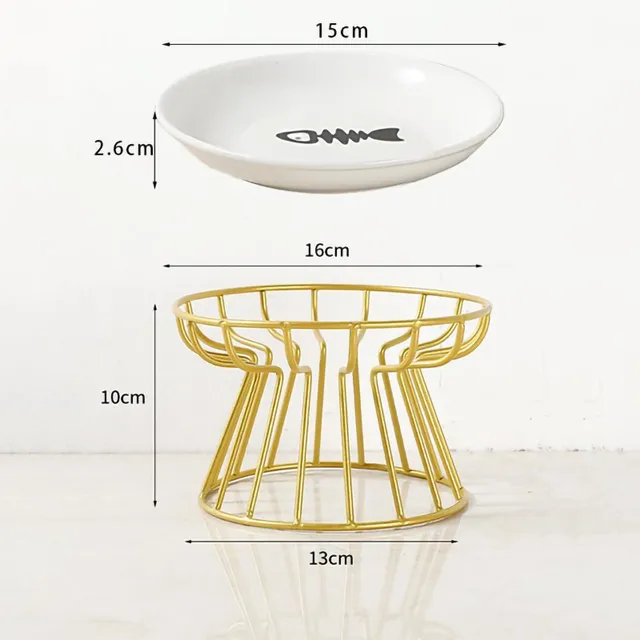 Cat Lift Bowl With Metal Stand Pet Ceramic Food Snacks Feeding Elevated Feeder Kitten Puppy Dish Dog Supplies Accessories