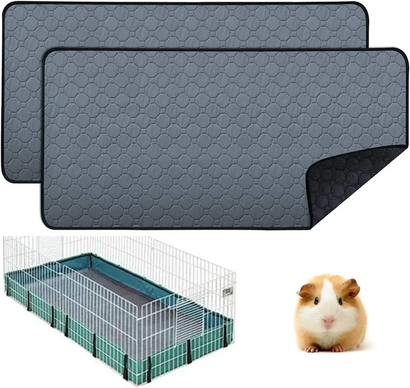 Pet Dog Guinea Pig Cage Liners Washable Guinea Pig Pee Pads Waterproof Reusable & Anti Slip Guinea Pig Bedding Fast and Super