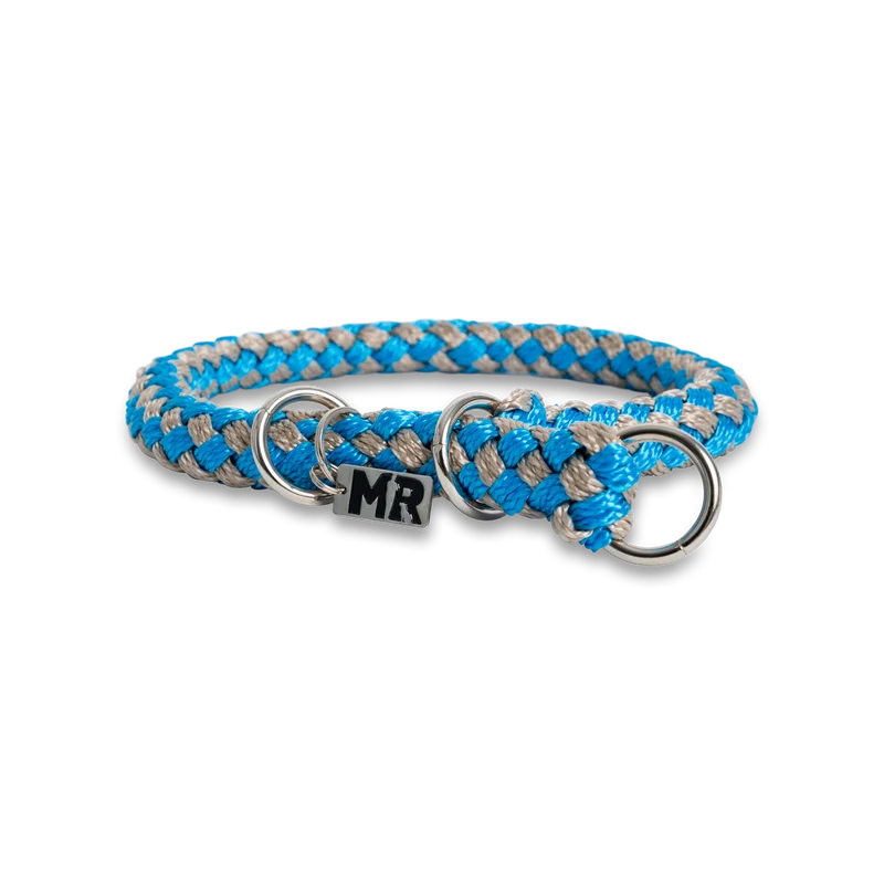 Hundehalsband Tauwerk Türkis-Karamell