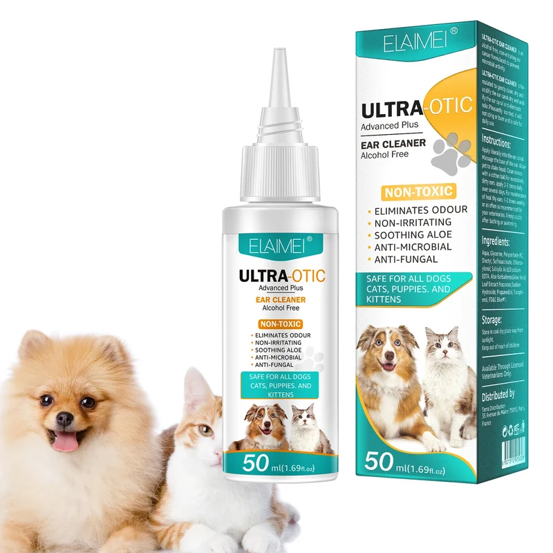 Dog Ear Cleaner Solution 50ml Dog Ear Cleaner Solution 50ml Pet Ear Drops For Infective Control Dirt Removes Gentle Dog Ear Wash