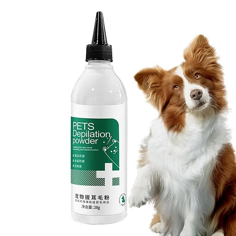 Dog Ear Powder Dog Ear Plucking Powder Painless Hair Removal Powder Dog Ear Solution Ear Plucking Powder Treats Infected pet Ear