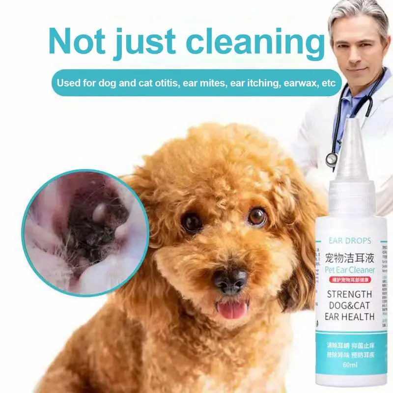 Pet Ear Cleaner Pet Ear Excess Hair Removing Powder Healthy Care 60ml Universal Dog Ear Cleaning Ear Cleaning Solution for dogs