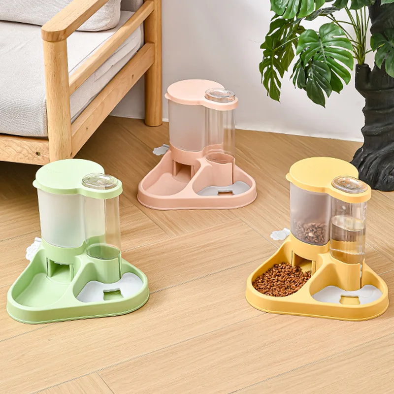 Large Capacity Dog Feeder Automatic Cat Drinker Water & Food Dispenser Pet Drinking & Feeding Bowl For Dogs Cats Food Storage
