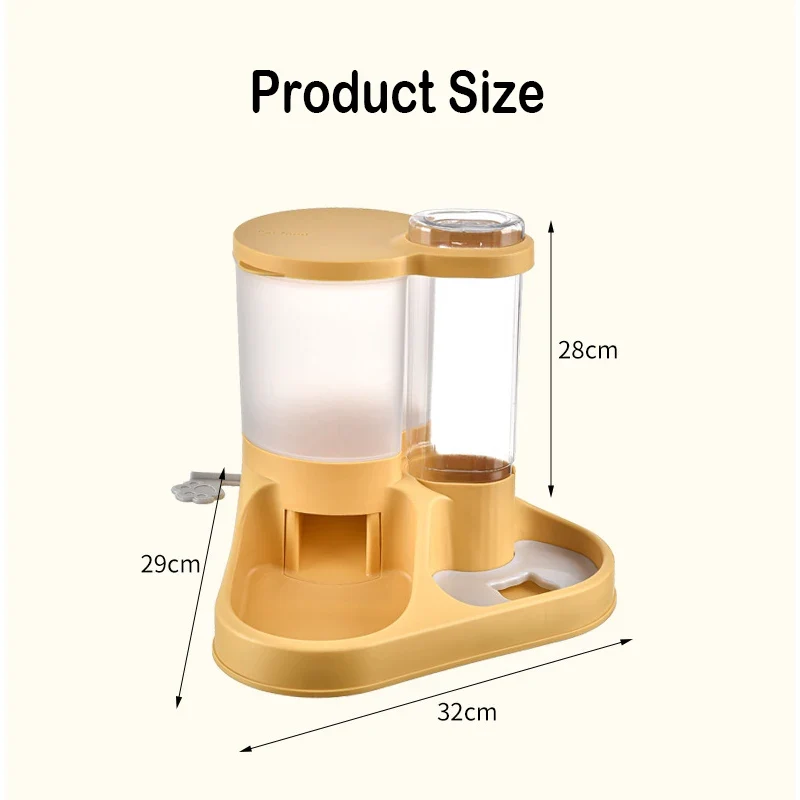 Large Capacity Dog Feeder Automatic Cat Drinker Water & Food Dispenser Pet Drinking & Feeding Bowl For Dogs Cats Food Storage