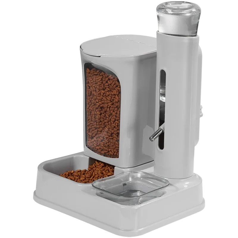 2 in 1 Dog Food Feeder & Water Dispenser Cat Food Container Pet Water Drink Feeder 3.5L Food and 680ML Liquid Cat Bowl Feeding