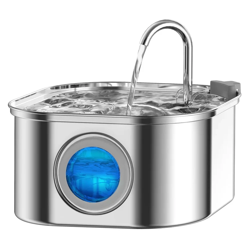 3.2L Cat Automatic Water Dispenser Pet Smart Induction Drinking Feeder USB With Filter Stainless Steel Dog Pet Function Bowl