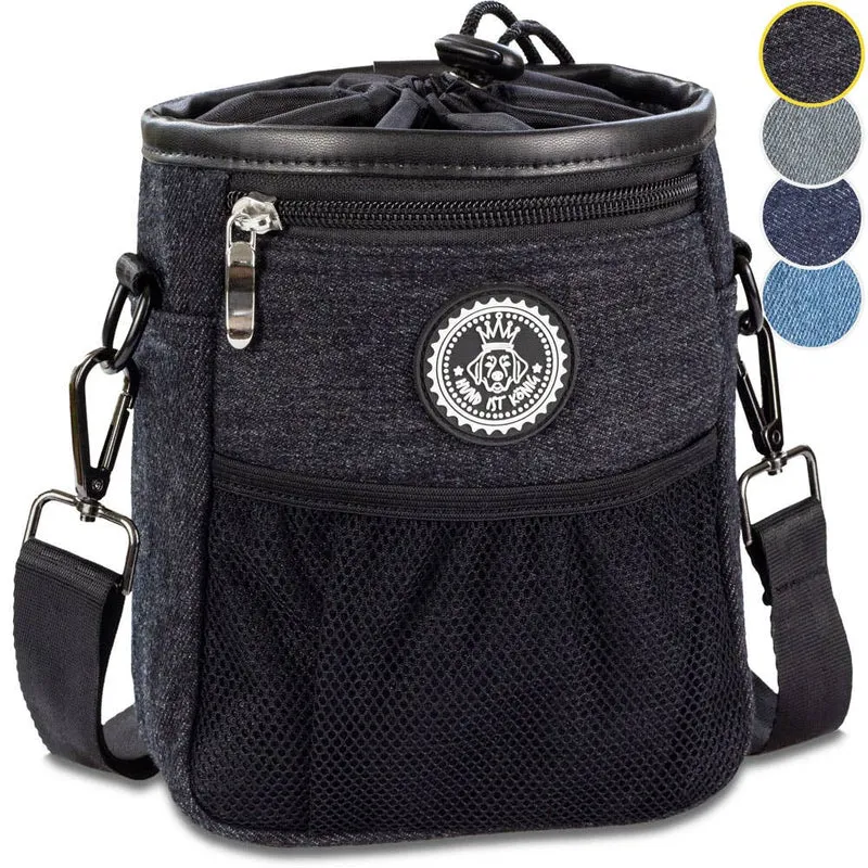 HUND IST KÖNIG® Premium Leckerlibeutel für Hunde: Blau 18 x 16 x 6 cm