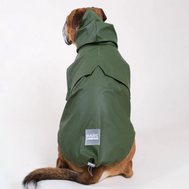 Grüner Hunderegenmantel | Stylischer Hundemantel | Wasserdichter Hundemantel