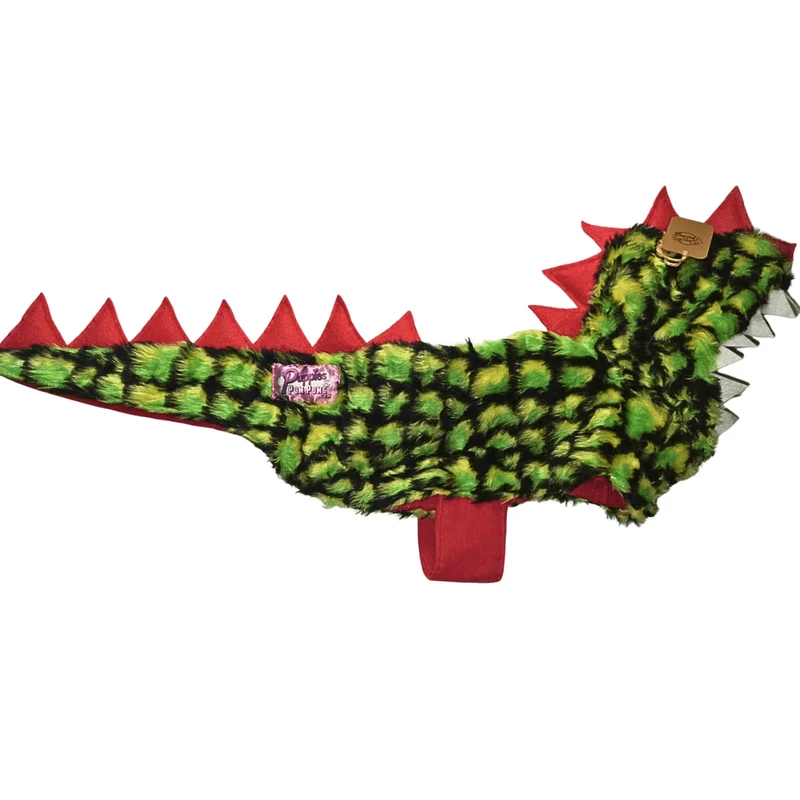 Handgefertigter Hunde-Dinosaurier-Flauschmantel