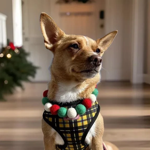 Pompon-Halsband „Christmas Edition“ – handgefertigt & festlich