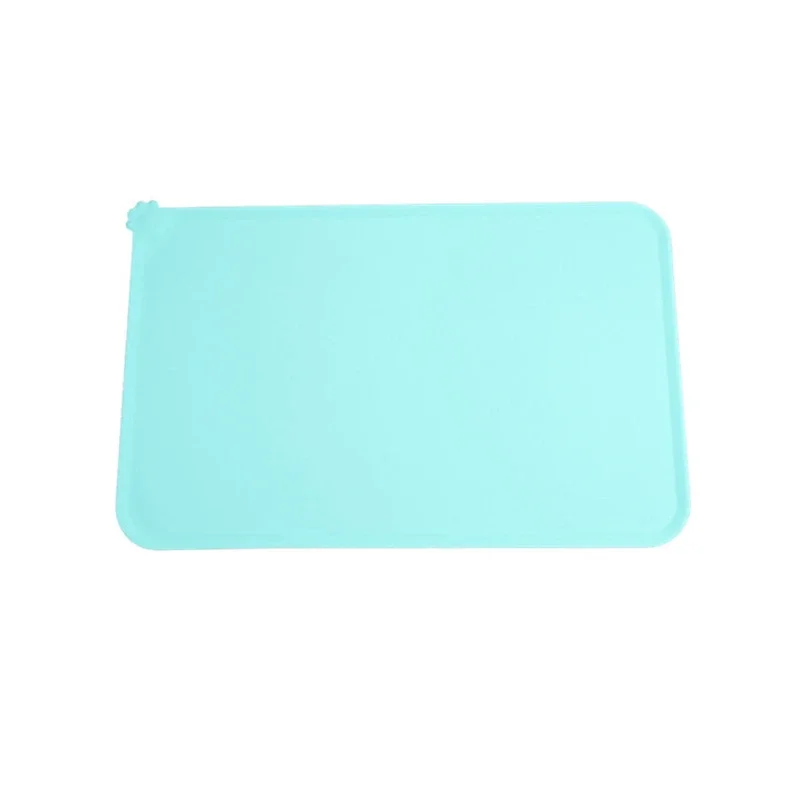 Waterproof Pet Mat Dog Cat Solid Color Silicone Pet Food Pad Pet Bowl Drinking Mat Dog Feeding Placemat Easy Washing