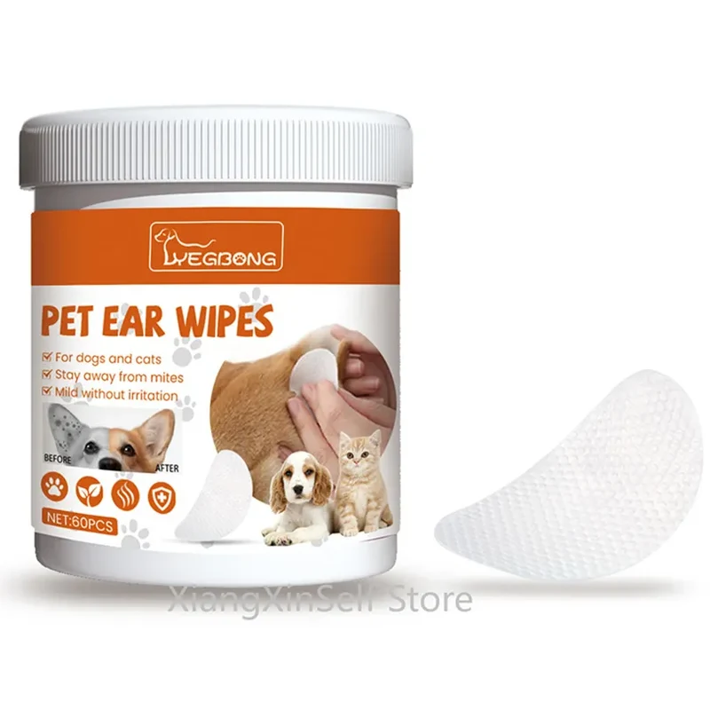 65g PET EAR WIPES Stay Away From Mites Mild Without Iritation Health Cleaning Supplies for Dogs&Cats