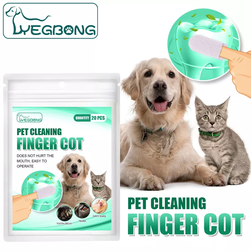 Teeth Cleaning Finger Wipes Cleansing Teeth Ear Eyes Wipes Pads Tear Stain For Dog Cat Teeth Cleaning Finger Wipes