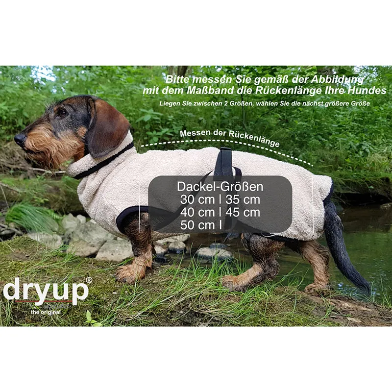 DRYUP cape Dackel & Co | Hundebademantel - mit angepasstem Schnitt für Dackel