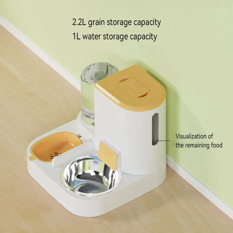 Automatic Dog Feeder Water Dispenser Drinker For Dogs Cats Stainless Steel Feeding Bowl Drinking Bottle Bowls Pet Supplies