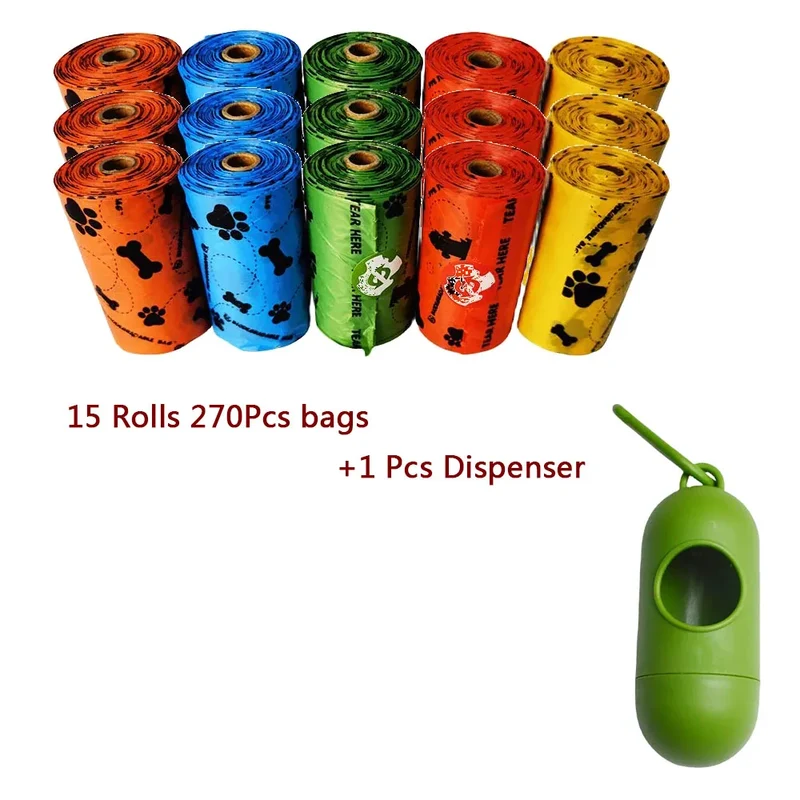 Thick Biodegradable Pet Poop Bags Disposable Dog Waste Collector Garbage Puppy With Pooper Bag Rolls Outdoor Clean Up Leak Proof