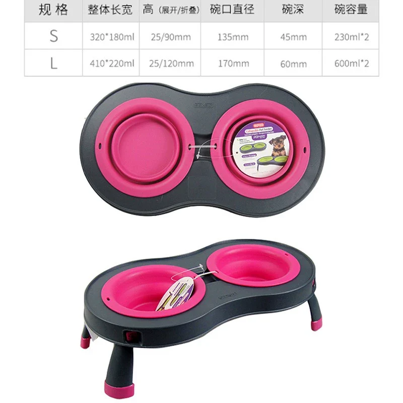 Dexas Folding Bowl Pet Outing Water Bowl Dog Portable Silicone Outdoor Drinking Basin Food Bowl Cat and Dog Water Cup