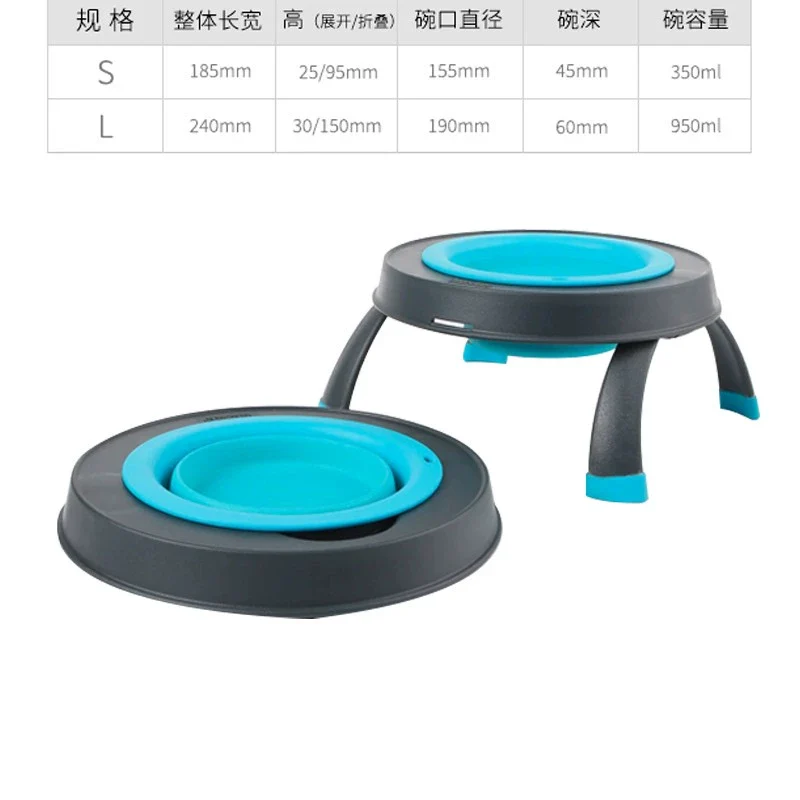 Dexas Folding Bowl Pet Outing Water Bowl Dog Portable Silicone Outdoor Drinking Basin Food Bowl Cat and Dog Water Cup