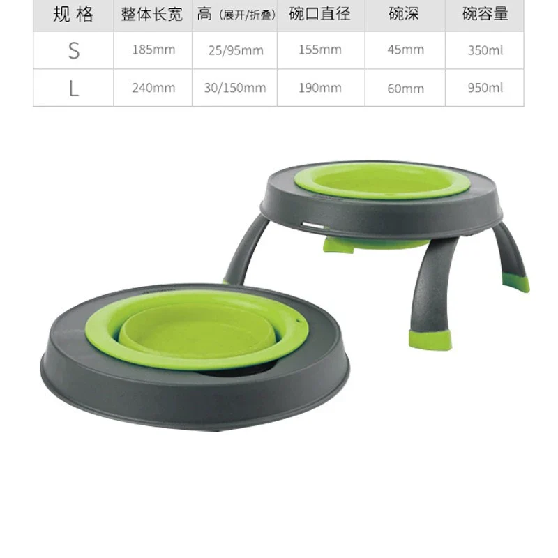 Dexas Folding Bowl Pet Outing Water Bowl Dog Portable Silicone Outdoor Drinking Basin Food Bowl Cat and Dog Water Cup