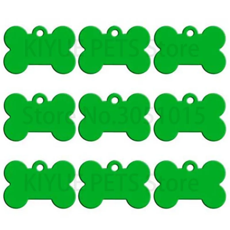 Wholesale 20pcs Bone Double Sides Personalized Dog ID Tags Aluminum Customized Cat Puppy Name Phone No. Tags Plate Keyrings