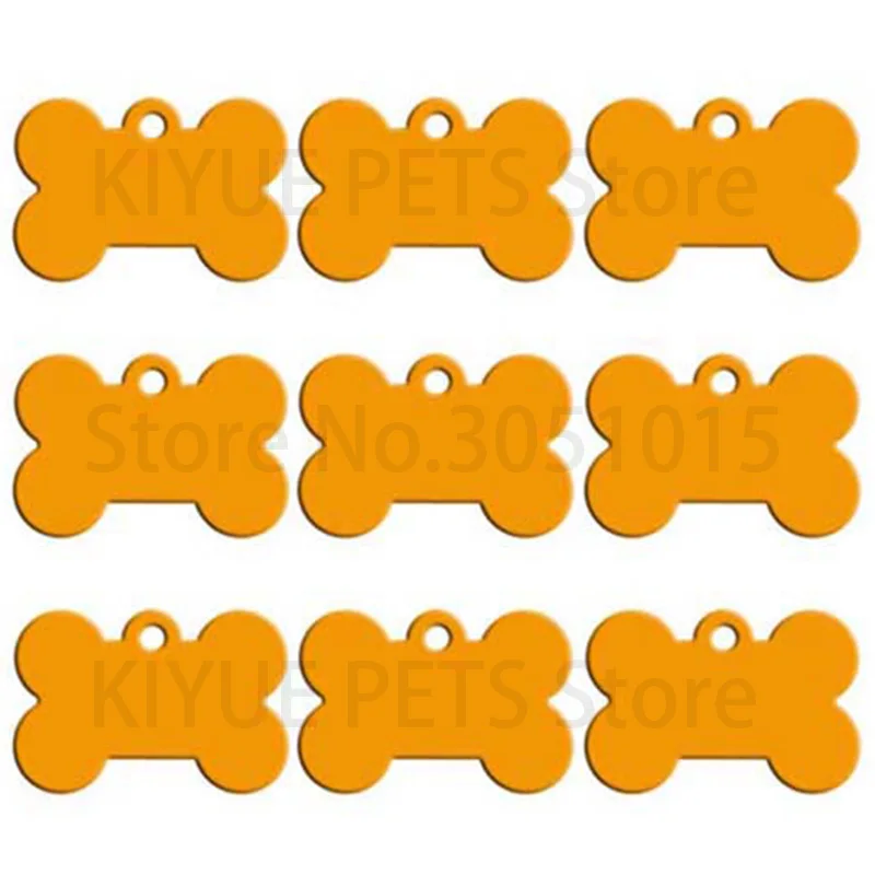 Wholesale 20pcs Bone Double Sides Personalized Dog ID Tags Aluminum Customized Cat Puppy Name Phone No. Tags Plate Keyrings