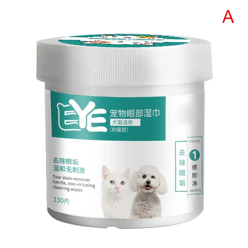1 Box 130 Count Pet Cat Dog Wet Wipes Eye/Ear Stain Cleaning Portable Wet Towels Supplies CLH@8