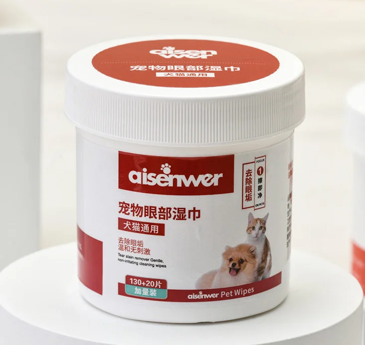 150pcs Pet Eye Ear Wet Wipes Dog Cat Pet Cleaning Wipes Cleaning Deodorizing Dog Face Wipes for Discharge Crust Dog Products
