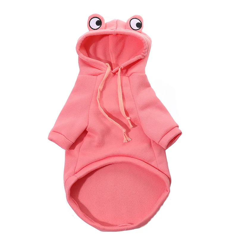 Pet Dog Hoodie-Dog Basic Sweater Coat Cute Frog Shape Warm Winter Jacket Cat Cold Weather Clothes Outfit Outerwear Dog Halloween