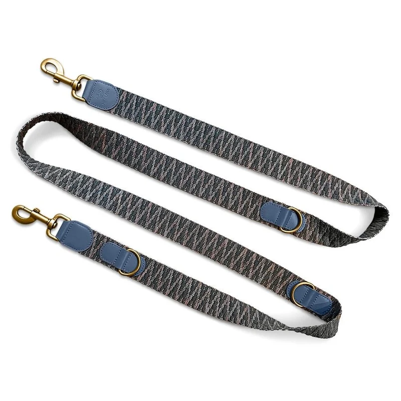 Führleine Blau/Grau – Verstellbar – Kollektion Très Chic