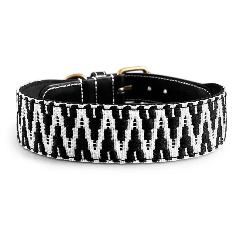 Hundehalsband – Schwarz/Weiß – Très Chic Kollektion von HeyLana