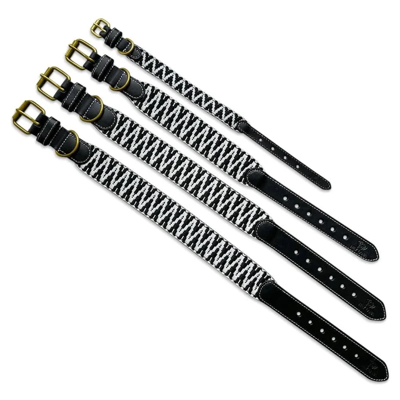 Hundehalsband – Schwarz/Weiß – Très Chic Kollektion von HeyLana