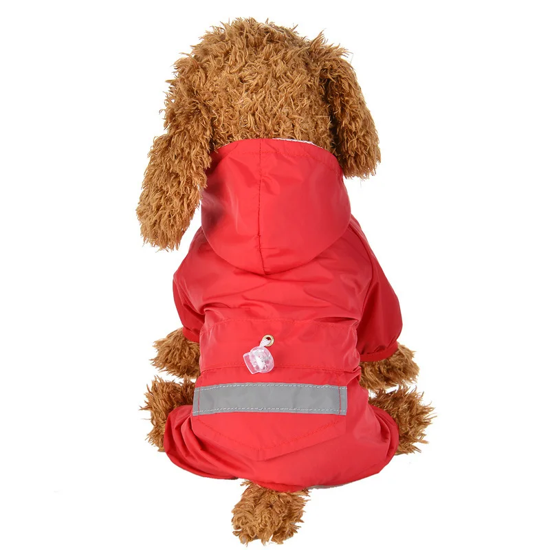 Dog Raincoat Reflective Pet Clothes Dog Clothing Waterproof Jumpsuit Jacket Yorkie Poodle Bichon Pomeranian Schnauzer Corgi Coat