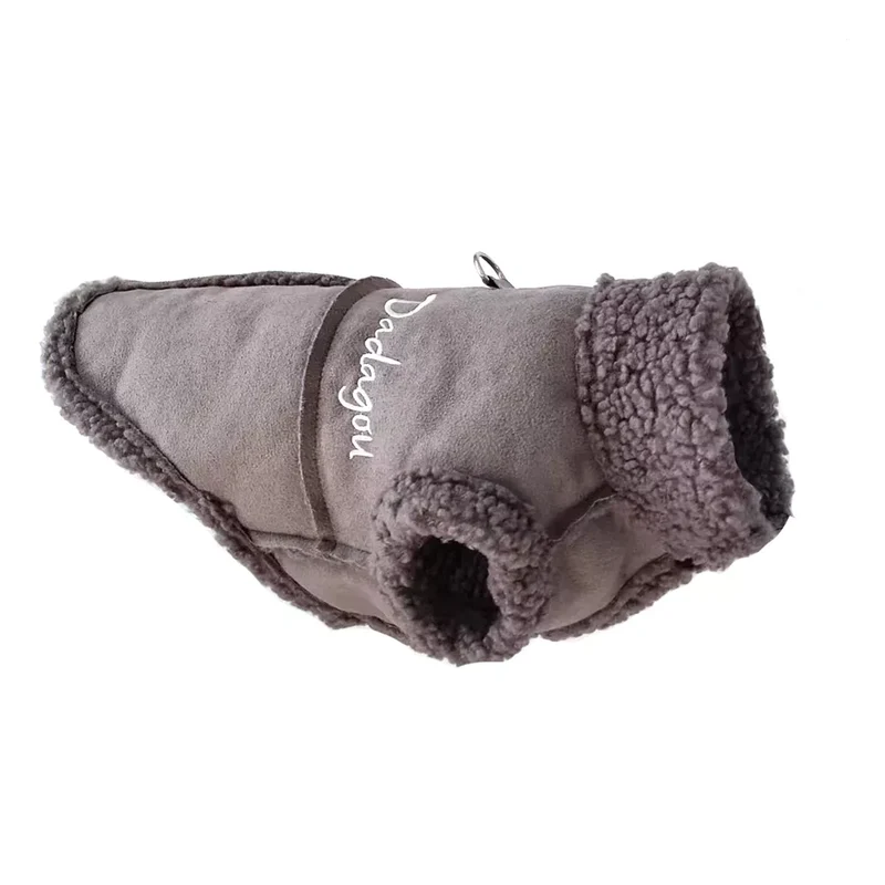 British Style Dog Jacket Lamb Fleece Winter Warm Dog Clothes for Small Dogs Puppy Costume Chihuahua Coat Pet Pug Yorkie Outfits
