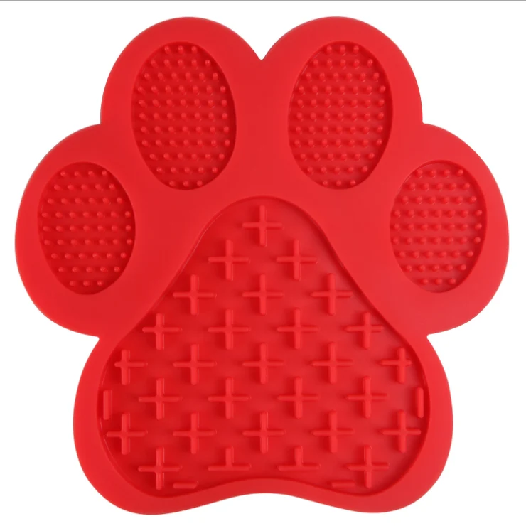 Amazon New DOG'S Head Silicone Pet Licking Mat Bone Slow Food Mat Dog Slow Food Mat Dripping Licking Mat