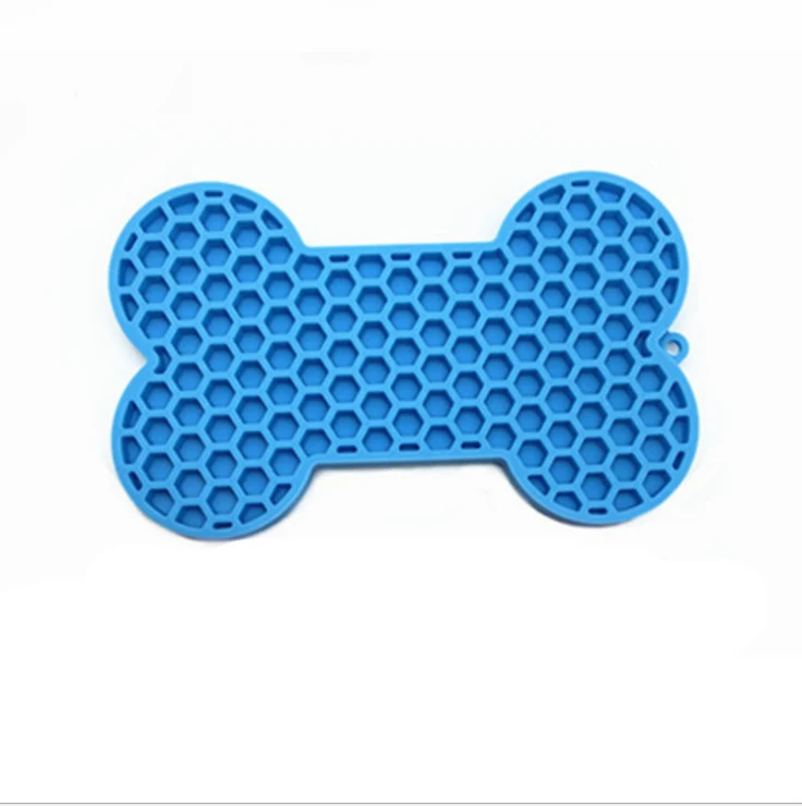 Amazon New DOG'S Head Silicone Pet Licking Mat Bone Slow Food Mat Dog Slow Food Mat Dripping Licking Mat