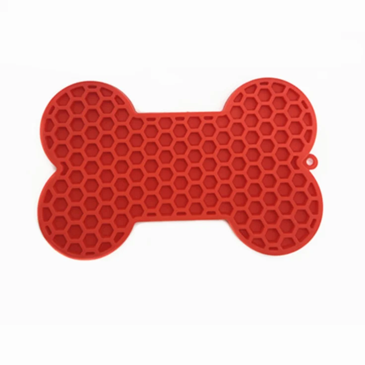 Amazon New DOG'S Head Silicone Pet Licking Mat Bone Slow Food Mat Dog Slow Food Mat Dripping Licking Mat