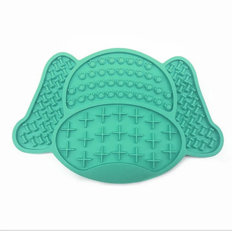 Amazon New DOG'S Head Silicone Pet Licking Mat Bone Slow Food Mat Dog Slow Food Mat Dripping Licking Mat
